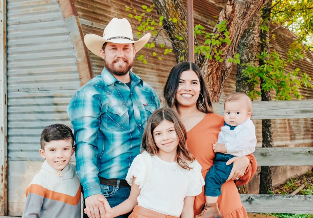 Chance Bretches with his wife Kimberly and four children
